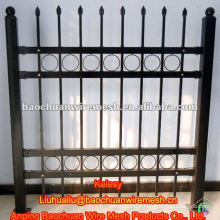 Black powder coated steel pipe wrought iron fence